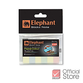 Giấy ghi chú elephant, giấy note tự dính màu pastel,12x50mm gói 100 tờ Thái Lan