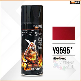 COMBO Sơn Samurai màu đỏ mờ Y9595 gồm 4 chai đủ quy trình độ bền cao (Lót- Nền 124 - Màu Y9595 – Bóng mờ 128A)