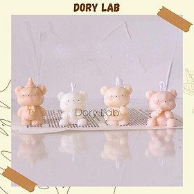 Combo Nến Thơm Hai Chú Gấu Mini Xinh Xắn, Phụ Kiện Decor - Dory Lab