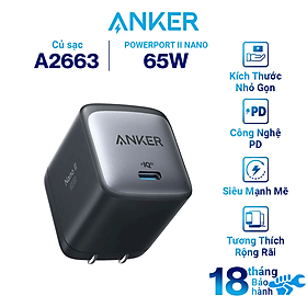 Mua Adapter Sạc Anker 715 Nano II 65W Type-C GaN II PPS Sạc Nhanh cho Điện Thoại  Macbook  Laptop  Máy Tính Bảng - A2663 - Hàng Chính Hãng