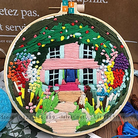Bộ thêu chỉ thủ công Từ Pháp Orleans ba chiều cho người mới bắt đầu, gói nguyên liệu thêu vải -Handmade Embroider