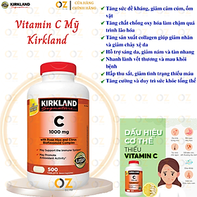 Vitamin C Kirkland Signature Mỹ tăng sức đề kháng, sáng da, mờ thâm, làm chậm quá trình lão hóa, nhanh lành vết thương (bệnh) - OZ Slim Store