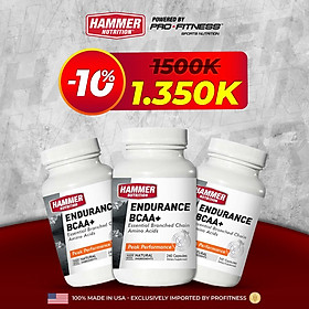 Viên uống tăng cường sức bền Endurance BCAA Hammer Nutrition - Tổng hợp Protein, kéo dài thời gian tập luyện, chạy bộ