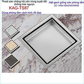 Mua Thoát sàn mặt cắt gạch10x10m  thoát sàn âm inox 304 KAG-TS87  phễu thoát sàn chống hôi chống côn trùng Inox Roca