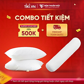 Mua  Combo Gối Lông Vũ  Bộ 3 Gối Ngủ Siêu Tiết Kiệm - Chất Liệu Lông Vũ Cao Cấp - Bộ Sản Phẩm Gồm 2 Gối Nằm  1 Gối Ôm