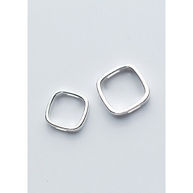 Combo 2 cái charm bạc viền vuông bo cạnh để lồng hạt vào giữa - Ngọc Quý Gemstones