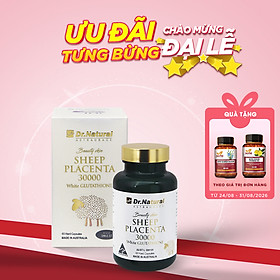 Viên Uống Trắng Da Nhau Thai Cừu Dr Natural Beauty Skin Sheep Placenta 30000 White Glutathione 60 Viên - Hàng Chính Hãng
