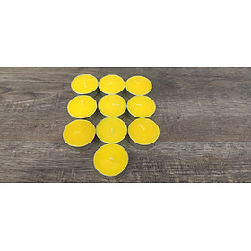 Mua 10 viên Đèn cầy (nến) nắp nhôm - tealight cháy 4h không mùi  không khói - màu đỏ hoặc vàng