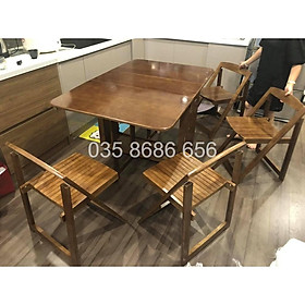 Mua ( ẢNH THỰC TẾ ) BÀN ĂN THÔNG MINH GỖ SỒI TỰ NHIÊN +4 ghế