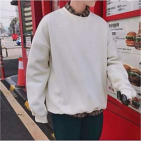 Áo Sweater Nỉ Trơn Nam Nữ Phôm Rộng
