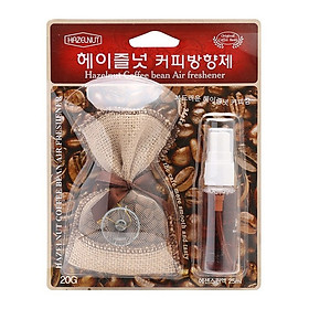 Túi thơm cafe khử mùi trên ô tô kèm chai xịt tinh dầu Hazelnut Korea