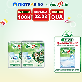 Combo 2 Tã quần SunMate siêu mềm mại G1 mới size XL-07 miếng