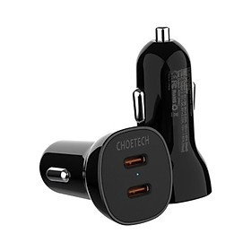 Tẩu sạc Choetech TC0008 nhanh trên ô tô 2 cổng Type C 40W  (hàng chính hãng)
