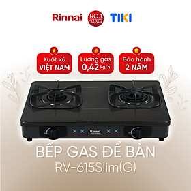 Bếp gas dương Rinnai RV-615Slim-SCH(VP) mặt bếp kính Schott và kiềng bếp men - Hàng chính hãng