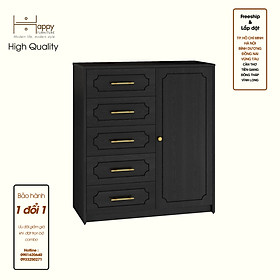 [Happy Home Furniture] NERIS, Tủ lưu trữ 5 ngăn kéo - 1 cánh mở , 90cm x 40cm x 100cm ( DxRxC), THK_148