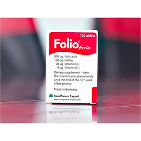 Viên uống bổ sung Acid Folic và những chất dinh dưỡng thiết yếu cho phụ nữ dự định mang thai, phụ nữ đang mang thai Folio forte - Hộp 30 viên - Hộp màu đỏ