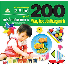 Hình ảnh 200 Miếng Bóc Dán Thông Minh - Phát Triển Chỉ Số Thông Minh IQ (2-6 Tuổi) - Tái Bản 2018