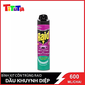 Bình xịt côn trùng Raid Hương Dầu Khuynh Diệp 600ml