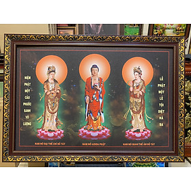 Tranh in dầu, Tam Thánh Phật - 202 ( 71x101cm)