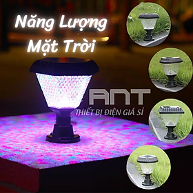 Đèn Led Năng Lượng Mặt Trời Ngoài Trời Đèn Trụ Sân Vườn Chống Nước Đèn Cột Chống Nước IP65 Sạc Năng Lượng Mặt Trời