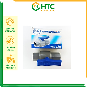 Van khóa nước phi 21, 27, 34, 42, 49, van cầu, van bi - nhựa PVC Bình Minh