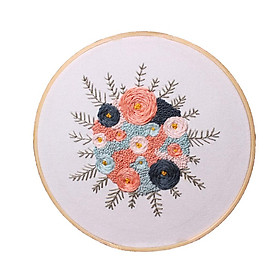 Embroidery Starter Kit Flower Pattern Cross Stitch Needlework Craft Flower_1