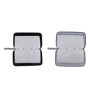 2pcs 80 Disc CD Wallet DVD Case Storage Bag Carrier Plastic Silver/Black