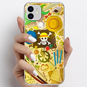 Ốp lưng cho iPhone 11 nhựa TPU mẫu One Piece cờ đen