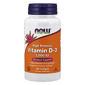 Viên Uống Now Bổ Sung Vitamin D-3 1,000 IU Hỗ Trợ Cấu Trúc Xương