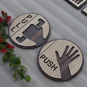 Mua Bảng Decor Gỗ treo cửa Pull-Push Kéo-Đẩy khắc laser 2 lớp