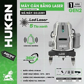 MÁY CÂN BẰNG LASER SIÊU SÁNG 5 TIA XANH G2-LS301 HUKAN -HÀNG CHÍNH HÃNG