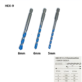 ĐẦU VẶN VÍT EXTRA HARD 65MM (5 MÓN) VÀ BỘ 3 MŨI KHOAN MULTI-CONSTRUCTION BOSCH 2608522420 - HÀNG CHÍNH HÃNG