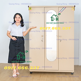 TỦ SẮT ĐỰNG QUẦN ÁO SƠN TĨNH ĐIỆN 3 CÁNH TH18K3 MÀU CÀ PHÊ DÀNH CHO GIA ĐÌNH