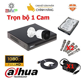 Mua Trọn bộ Camera DAHUA chính hãng Full HD 1080p Vỏ nhựa  tặng ổ cứng HDD 250G - Hàng chính hãng