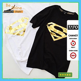 Áo Thun Unisex Form Rộng Siêu Nhân Superman DCV In Nhũ Vàng Độc Đáo - Áo Phông Tay Lỡ Cotton Cổ Tròn - Beshine Clothing
