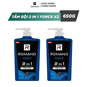 Combo 2 Tắm gội 2 trong 1 Romano hương nước hoa 650g/chai