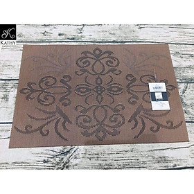 Mua Khăn lót bàn ăn cao cấp không thấm nước phong cách hiện đại màu nâu cỡ 30*45 FLOWER 2459N
