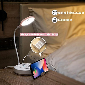 Mua Đèn Bàn Tích Hợp 4 Ổ Cắm Điện Đa Năng Có Đầu Ra USB Dây Đèn Bàn Dài 0.8m