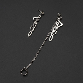 Khuyên tai hình xương không đối xứng thời trang cá tính dành cho cả nam và nữ
