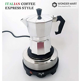 Mua Bộ pha cà phê phong cách Ý tách  Bếp điện và ấm moka 3/6 tách 150/300ml