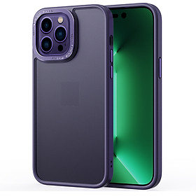 Ốp lưng dành cho iPhone 14 Pro Max lưng nhám viền màu chống sốc chống ố bảo vệ toàn diện camera hiệu Likgus Focus pixels - Hàng chính hãng