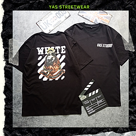 Áo thun tay lỡ form rộng YAS STREETWEAR phông unisex nam nữ, áo thun cotton100% phong cách streetstyle HÌNH IN KO TRÓC