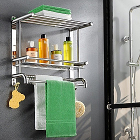 Kệ giá treo khăn nhà tắm inox , kệ giá treo quần áo phòng tắm tiện lợi