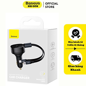 Mua Tẩu sạc ô tô kèm dây Baseus Enjoyment Retractable 2-in-1 Car Charger C+C 33W ( CCTX-CC)- Hàng chính hãng