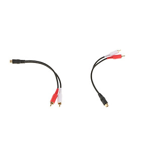 2x RCA Female to 2-RCA Male Digital Coaxial Splitter Y-Splitter Cable 0.2m