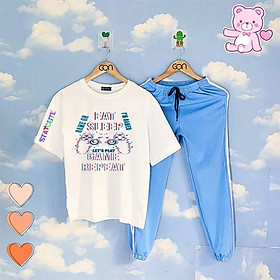 COMBO TIẾT KIỆM Set Đồ Bộ Áo Thun Tay Lửng Quần Kẻ 3Sọc, Quần Ulzzang 2 Sọc