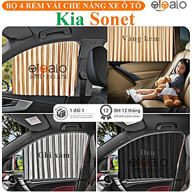 Rèm vải che nắng cửa kính xe Kia Sonet vải lụa gắn nam châm keo 3M RVCK - Màu