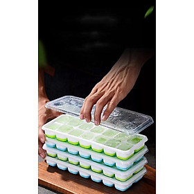 Mua Khay làm đá silicon 14 ô có nắp đậy
