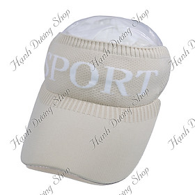 Nón kết thể thao nửa đầu mũ lưỡi trai nữ đẹp in chữ sport chất liệu vải len cao cấp thoáng mát