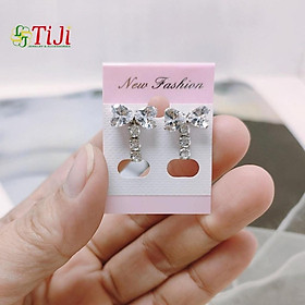 BÔNG TAI NỮ INOX KIỂU NƠ RỚT XOÀN ĐẸP KHÔNG ĐEN KHÔNG GỈ SÉT